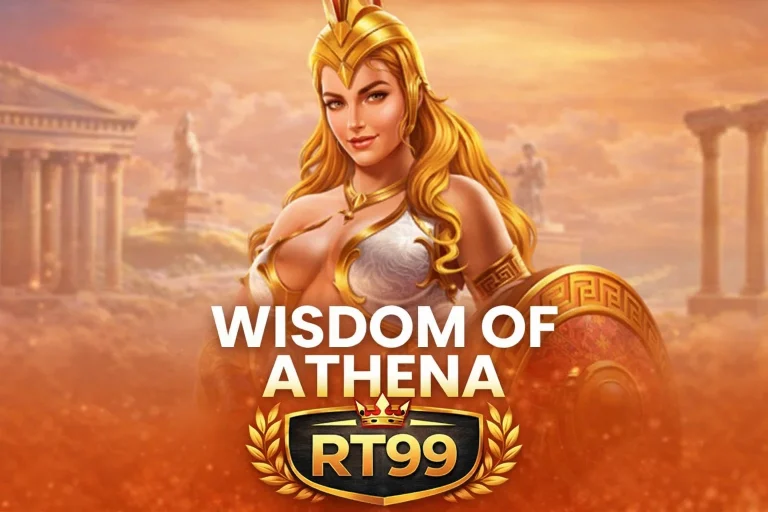 Permainan Wisdom of Athena di RT99 dengan tampilan pilar klasik dan suasana mitologi yang elegan